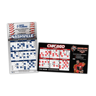 Sports Schedule Magnets Square Corners 7